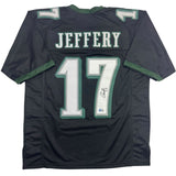 Autographed/Signed Alshon Jeffery Philadelphia Black Football Jersey Beckett COA