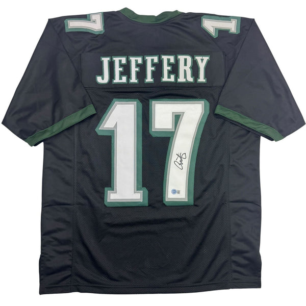 Autographed/Signed Alshon Jeffery Philadelphia Black Football Jersey Beckett COA