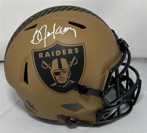 Raiders BO JACKSON Signed Full Size '23 SALUTE Replica Speed Helmet AUTO - BAS