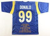 Aaron Donald Signed Los Angeles Rams Highlight Stat Jersey (Beckett) Pro Bowl DE