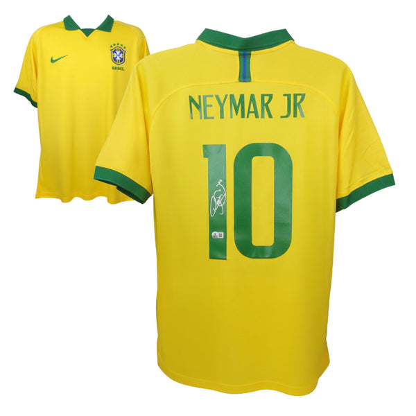 Neymar Jr Signed Brazil FC Home Soccer Jersey #10 with Beckett COA