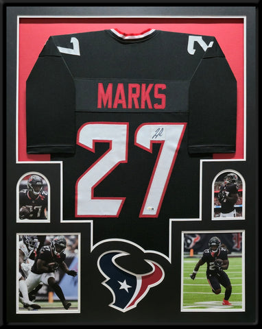 FRAMED HOUSTON TEXANS WOODY MARKS AUTOGRAPHED SIGNED JERSEY JSA COA