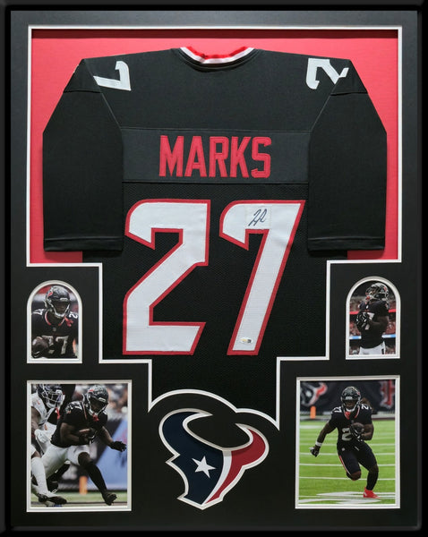 FRAMED HOUSTON TEXANS WOODY MARKS AUTOGRAPHED SIGNED JERSEY JSA COA