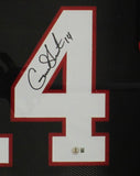 Gunner Stockton Signed Georgia Bulldogs Framed Black Jersey