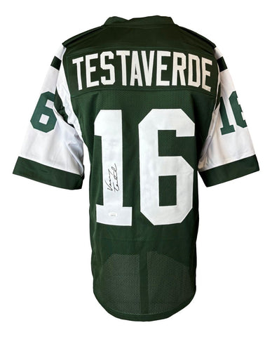 Vinny Testaverde New York Signed Green Football Jersey JSA