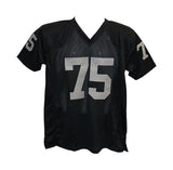 Howie Long Autographed/Signed Pro Style Black XL Jersey BAS 30407