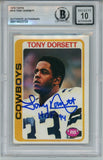 Tony Dorsett Autographed 1978 Topps #315 HOF 10 auto Card Slab Beckett 57083