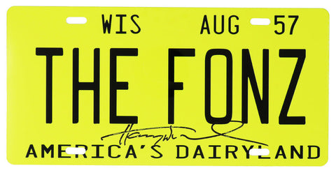 Henry Winkler Happy Days Signed The Fonz Wisconsin License Plate - SCHWARTZ