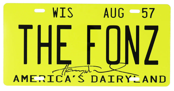 Henry Winkler Happy Days Signed The Fonz Wisconsin License Plate - SCHWARTZ
