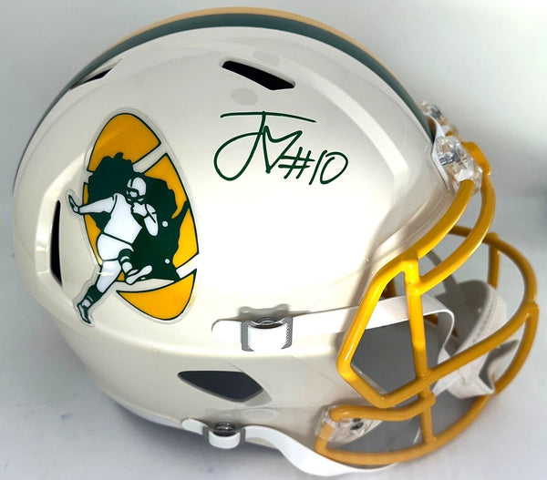 Packers JORDAN LOVE Signed Full Size Replica '26 Alternate RETRO Helmet AUTO BAS