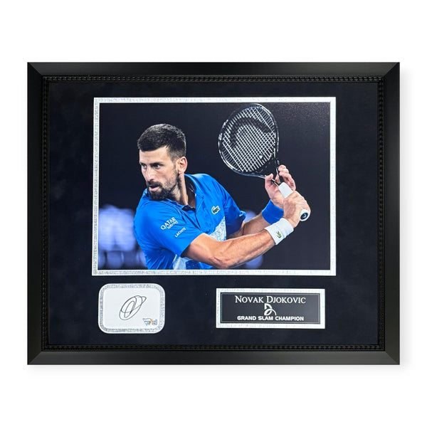 Novak Djokovic Signed Autographed Cut Collage Framed to 16x20 Fanatics