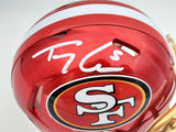 TREY LANCE AUTOGRAPHED 49ERS FLASH RED SPEED MINI HELMET BECKETT QR 197093