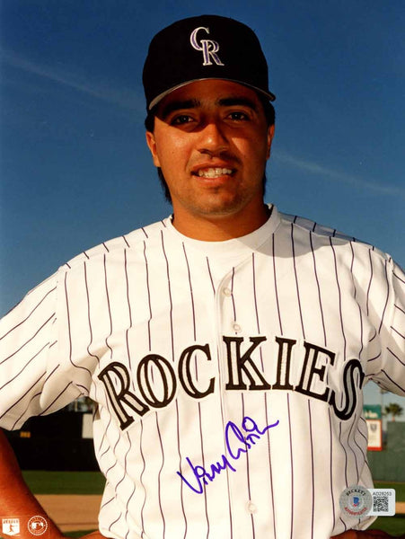 Vinny Castilla Autographed/Signed Colorado Rockies 8x10 Photo BAS 50577