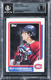Canadiens Guy Carbonneau Authentic Signed 1986 Topps #176 Card BAS Slabbed