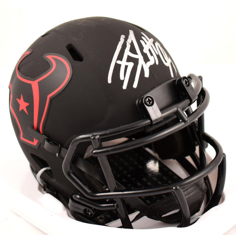 JJ Watt Autographed Texans Eclipse Speed Mini Helmet- Beckett W Hologram *Silver