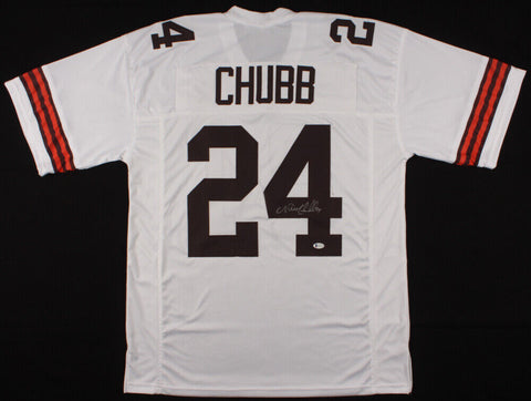 Nick Chubb Signed Browns #24 Jersey (JSA COA) Cleveland's 2nd Rd Draft Pck 2018