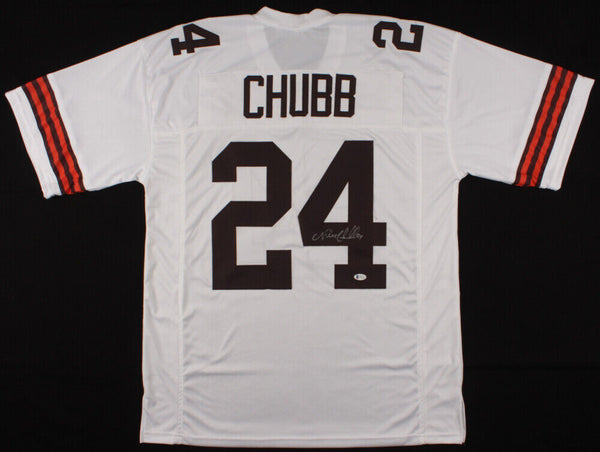 Nick Chubb Signed Browns #24 Jersey (JSA COA) Cleveland's 2nd Rd Draft Pck 2018