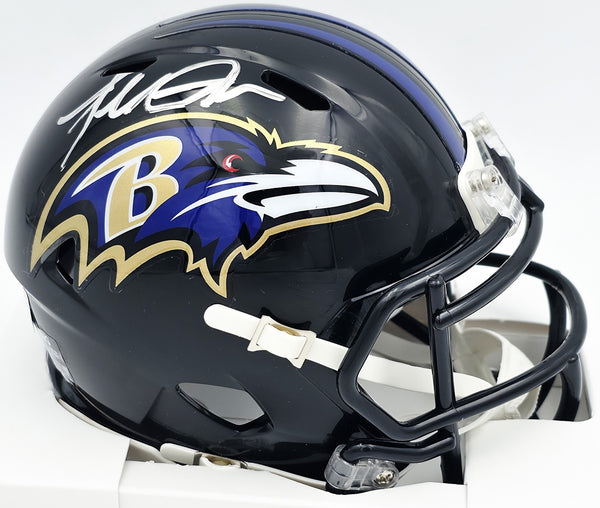 Terrell Suggs Autographed Falcons Black Mini Helmet Beckett Witness 2W637321