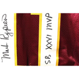Mark Rypien Autographed/Signed Pro Style Red XL Jersey MVP Beckett Witness 51833