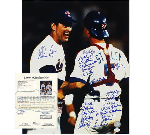 Multi-Signed Texas Rangers Unframed 16x20 Nolan Ryan All Time No-Hit King Photo