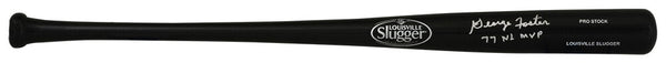 George Foster Signed Louisville Slugger Pro Black Baseball Bat - (SCHWARTZ COA)