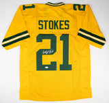 Eric Stokes Signed Green Bay Packers Throwback Jersey (JSA COA) 2021 1st Rnd Pk