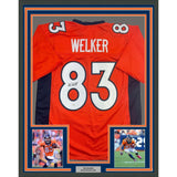 Framed Autographed/Signed Wes Welker 35x39 Denver Orange Jersey JSA COA