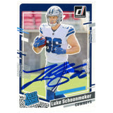 Luke Schoonmaker Autographed 2023 Donruss #325 Trading Card Beckett 59417