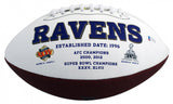 Ray Lewis Signed Baltimore Ravens Logo Football (Beckett COA) 13xPro Bowl L.B.