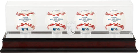 Kansas City Royals Mahogany 4-Baseball Display Case