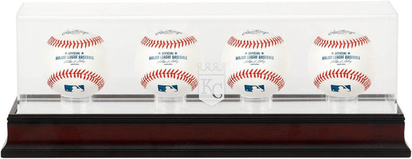 Kansas City Royals Mahogany 4-Baseball Display Case
