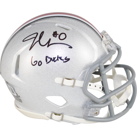 Jonathon Cooper Autographed Ohio State Buckeyes Mini Helmet Insc Beckett W 52841