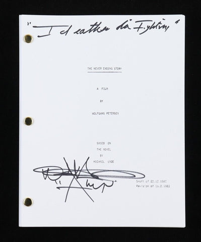 Noah Hathaway Signed "The Neverending Story" Movie Script 2xInscribed (ACOA)