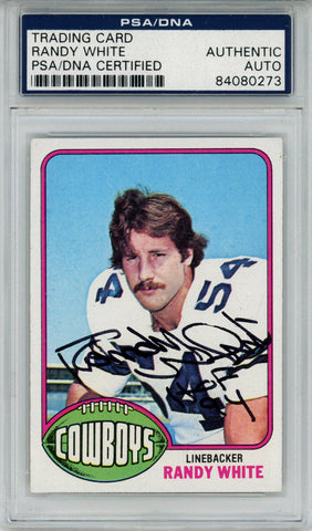 Randy White Autographed 1976 Topps #158 Trading Card HOF PSA Slab 43700