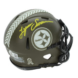 Lynn Swann Autographed Pittsburgh Steelers Salute to Service Mini Helmet Beckett