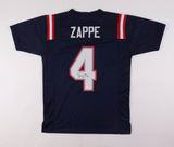 Bailey Zappe Signed New England Patriot Blue Jersey (JSA COA) 2022 4th Rnd Pk QB