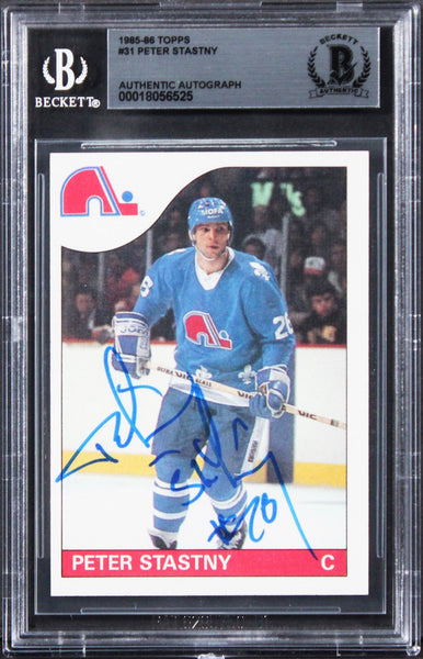 Nordiques Peter Stastny Authentic Signed 1985 Topps #31 Card BAS Slabbed