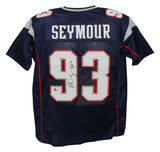 Richard Seymour Autographed/Signed Pro Style Blue XL Jersey HOF Beckett 39328