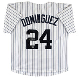 Jasson Dominguez Authentic Signed White Pinstripe Pro Style Jersey BAS