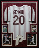 SUEDE FRAMED PHILADELPHIA PHILLIES MIKE SCHMIDT AUTOGRAPHED JERSEY BECKETT HOLO
