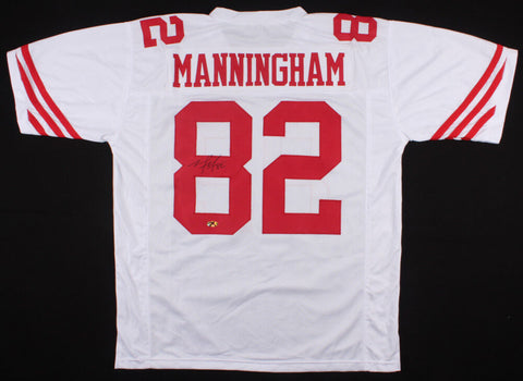 Mario Manningham Signed Giants Jersey (MAB Hologram) U.of Michigan Wide Receiver