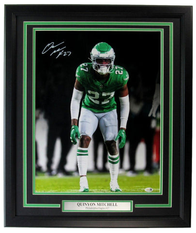 Quinyon Mitchell Autographed 16x20 Photo Framed Philadelphia Eagles JSA 203377