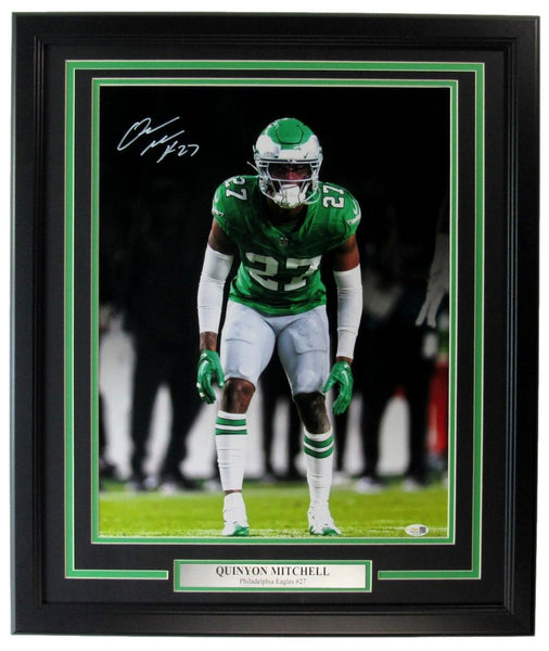 Quinyon Mitchell Autographed 16x20 Photo Framed Philadelphia Eagles JSA 203377