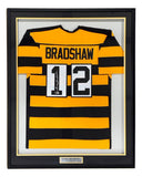 Terry Bradshaw Pittsburgh Signed Framed Bumblebee Football Jersey BAS