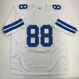 Autographed/Signed Drew Pearson HOF 21 Dallas White Football Jersey Beckett BAS