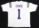 Ja'Marr Chase Signed LSU Tigers Jersey (Beckett) 2020 National Champ's Receiver