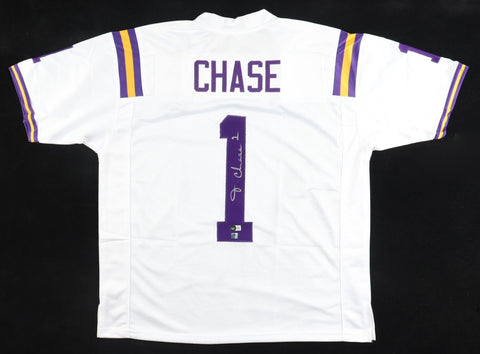 Ja'Marr Chase Signed LSU Tigers Jersey (Beckett) 2020 National Champ's Receiver