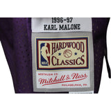 Karl Malone Autographed Utah Jazz Purple M&N Swingman Sz XL Jersey Beckett 49283