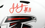 Julio Jones Autographed Atlanta Falcons F/S Flat White Speed Helmet - Beckett W