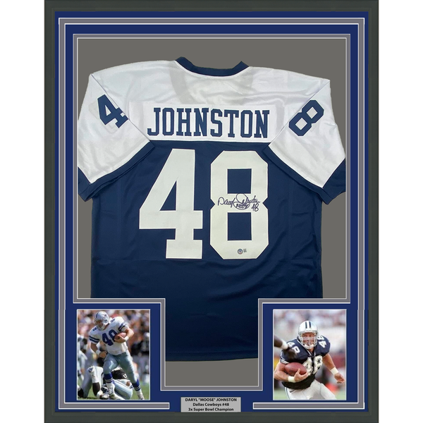 Framed Autographed/Signed Daryl Moose 33x42 Johnston Thanksgiving Jersey BAS COA
